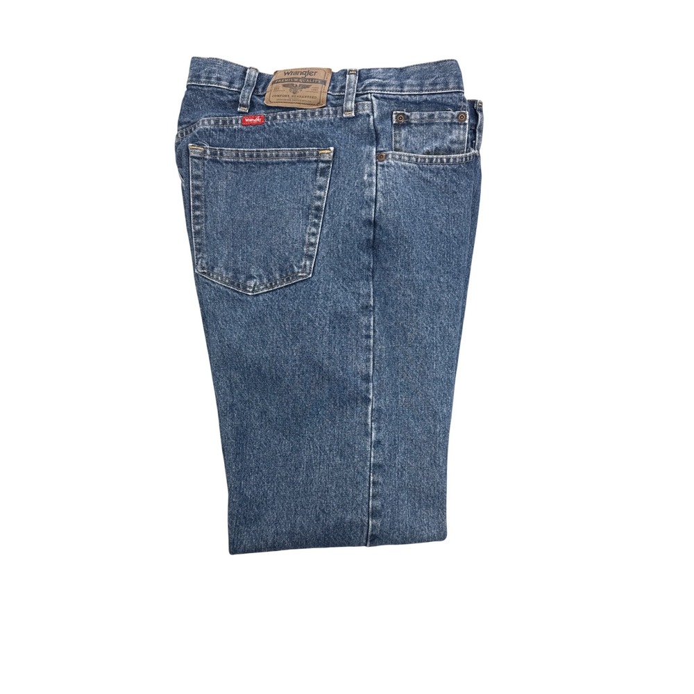 Wrangler‎ Mens Regular Fit Jeans 35x32 Blue Denim Straight Leg 96501DS